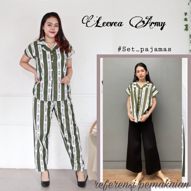 IZANY Piyama Daily ONE Set IZANY LD 104 cm / SET Izany Pajamas Banyak Motif-LEEVEA ARMY