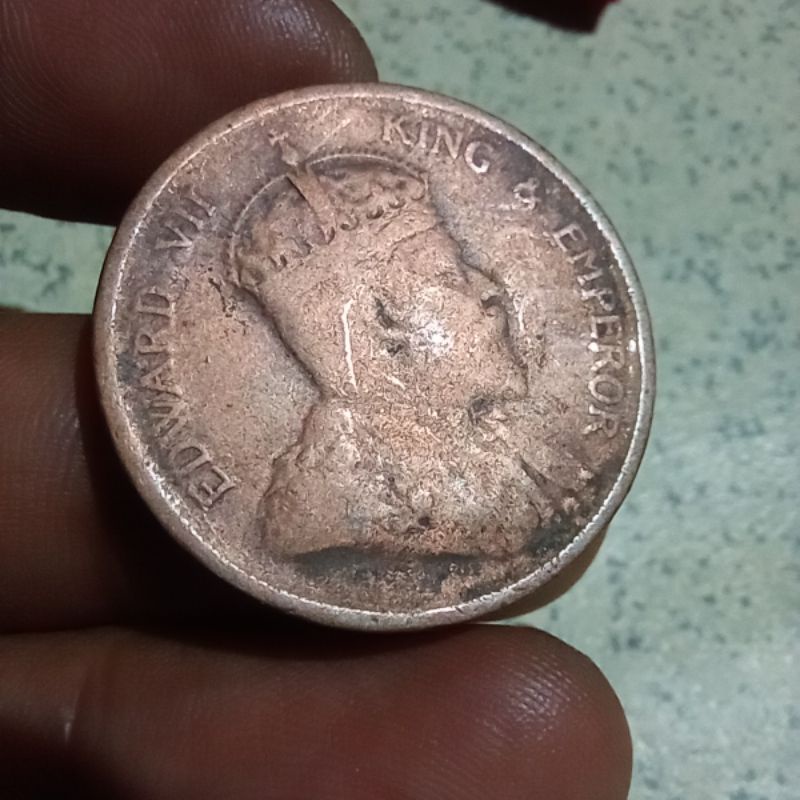 Koin 1 cent Edward VII tahun 1907