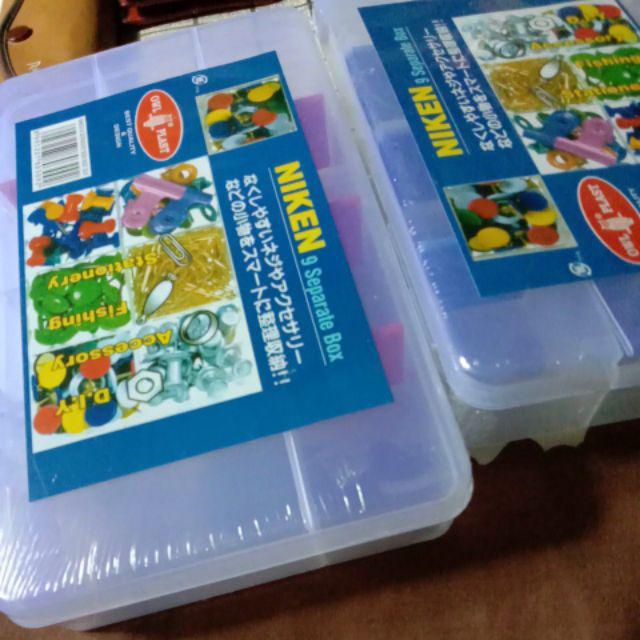 Kotak Box Sekat 9 | Box Manik Manik Komponen Aksesoris Pancing Jahit | Box Niken Sekat Lepas