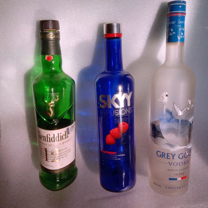 botol kaca bekas miras botol unik botol pajangan /1pcs