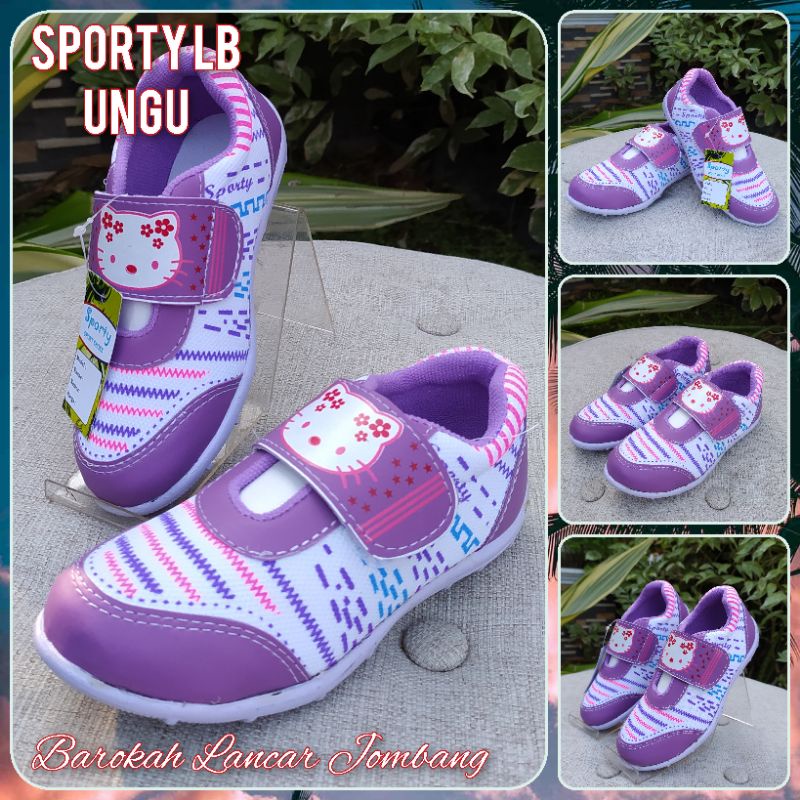 Sepatu anak TK SPORTY / Celena F09/10 Sepatu Pantofel Anak Hello Kitty Kilap Size 26-35 Hitam