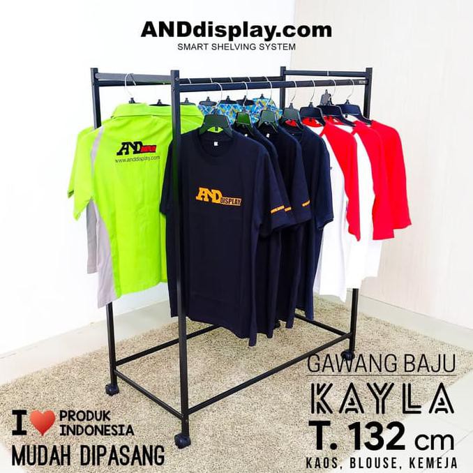 Silahkan Order Rak Gantungan Baju Double Kayla Gawang Jemuran Butik Pameran Hitam Shopee Indonesia