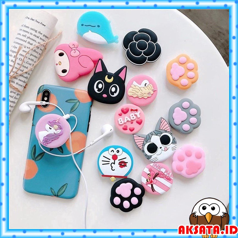 Popsocket Holder Phone Karakter Kartun Lucu 3D Dudukan Hp