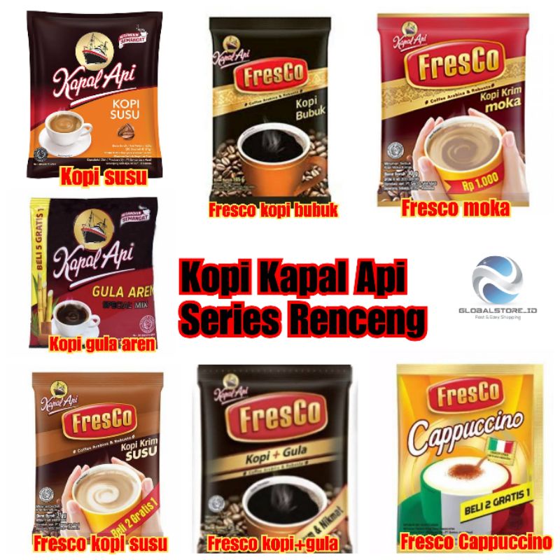 

kopi susu kapal api 10x31 gr / kopi kapal api gula aren renceng/kapal api fresco renceng