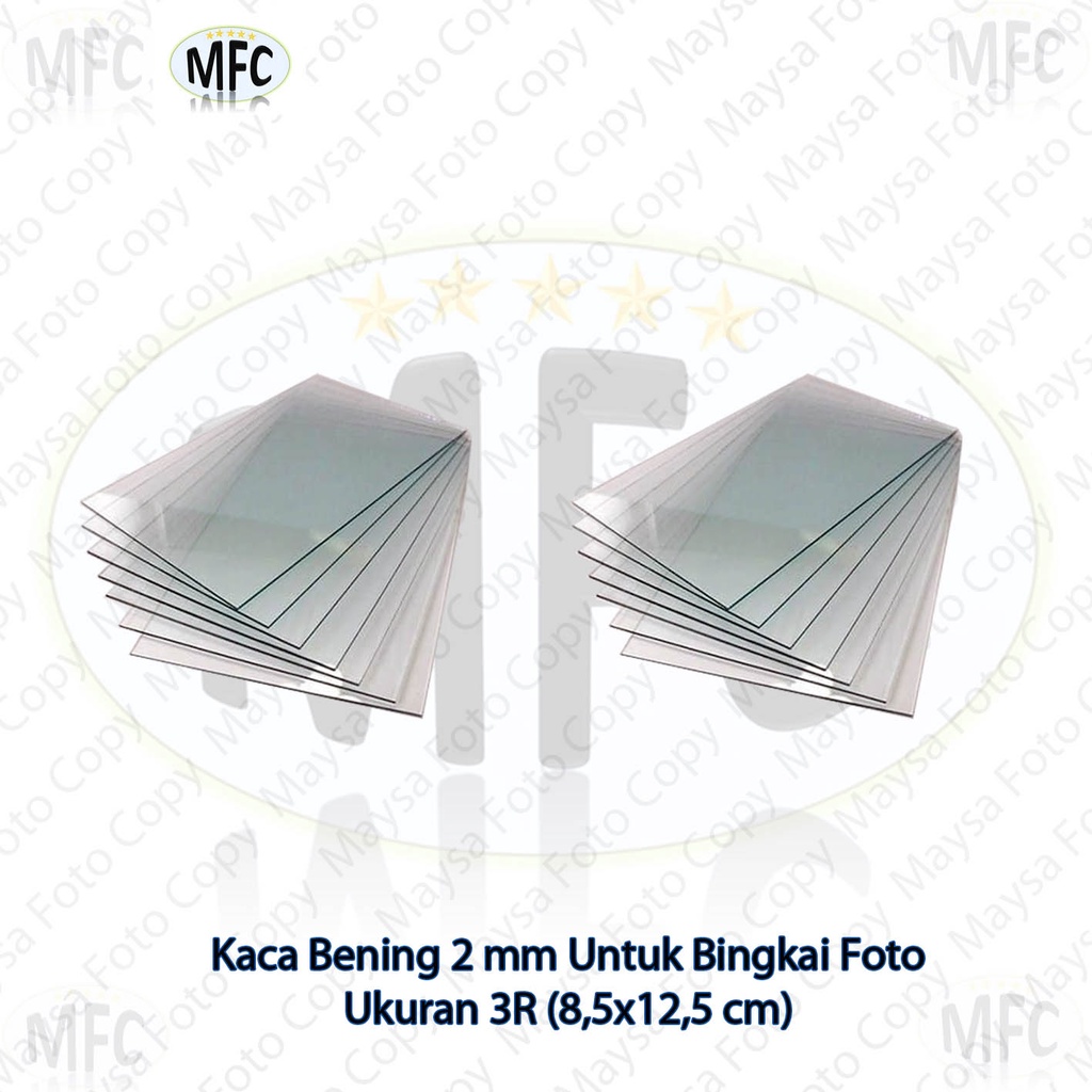 Kaca Bening ukuran 3R (8,5x12,5 cm) tebal 2mm