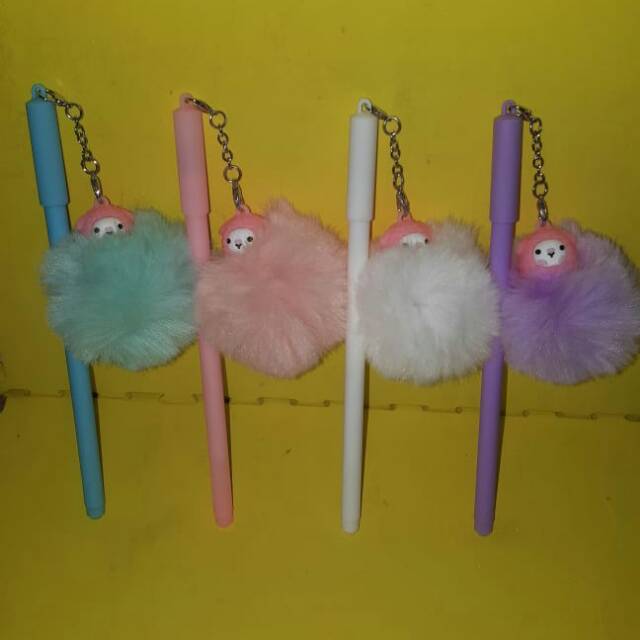 

Pulpen gel gantungan pom pom / pen gel import fancy grosir murah / atk fancy / atk murah unik kado
