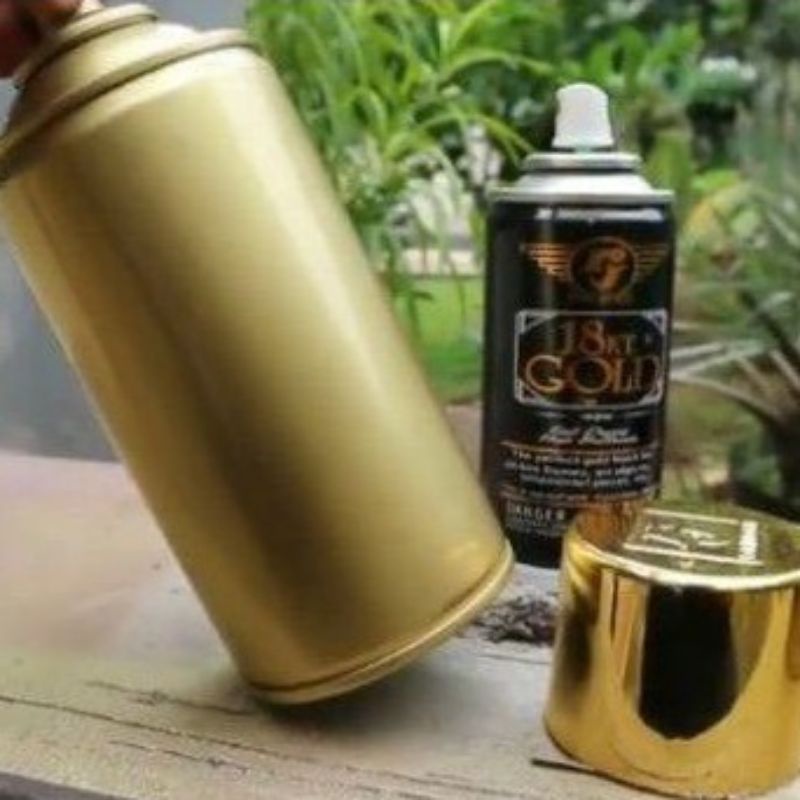 RJ LONDON CHROME GOLD 18KT CAT SEMPROT SPRAY PAINT WARNA KROME EMAS bukan merk PYLOX Sapporo SAMURAI