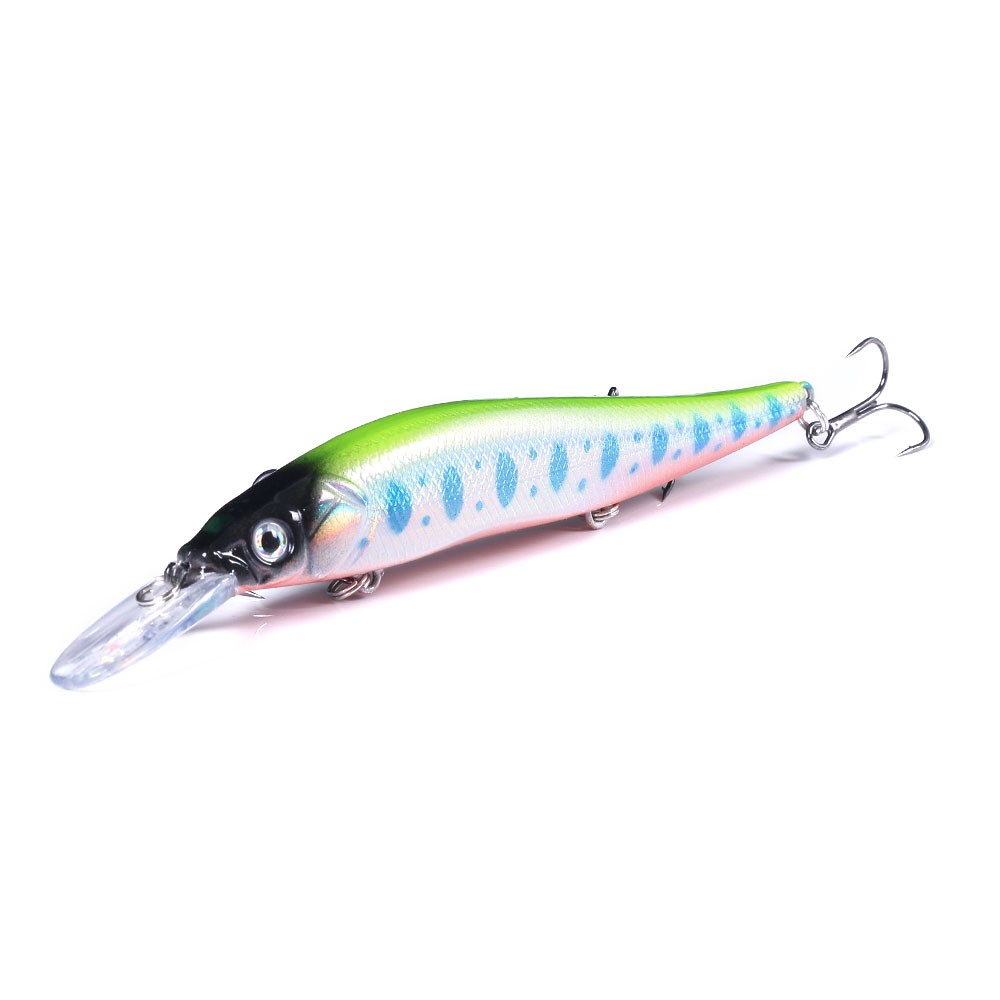 HENGJIA 1pcs 13.5CM 15.6G Laser Minnow Fishing Lure Umpan Pancing Inside Steel Ball Artificial Fishing Bait Ikan Crankbaits Kail Diving 0.2-2M Alat Pancing Tackle