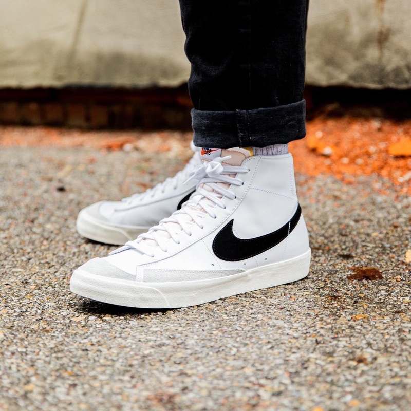 NIKE BLAZER MID 77 VINTAGE WHITE/BLACK ORIGINAL 100%