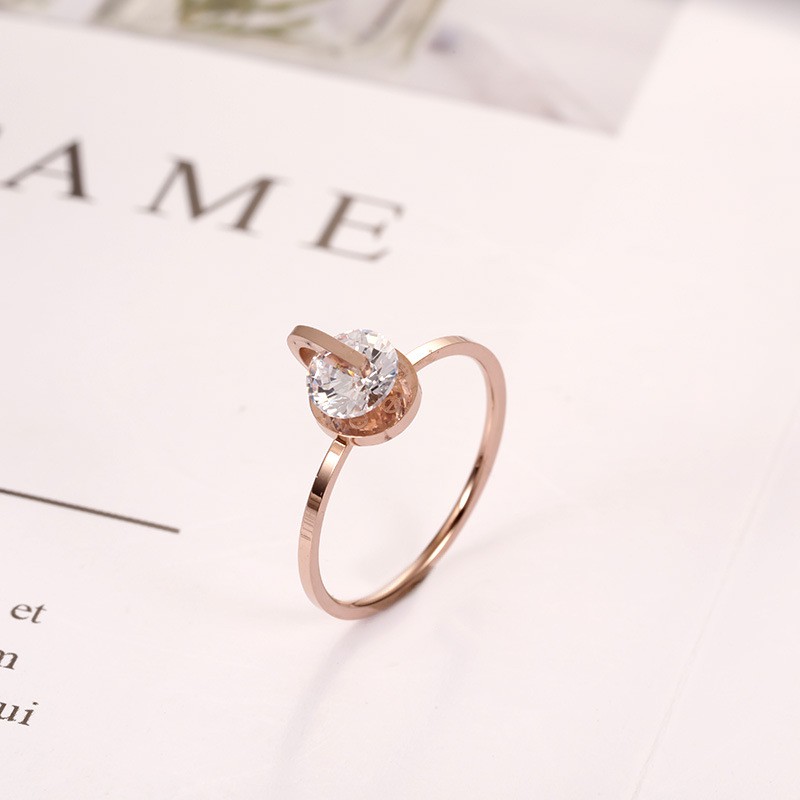 Cincin Diamond Titanium Mini Korea Import Wanita CK117 simple Anti karat