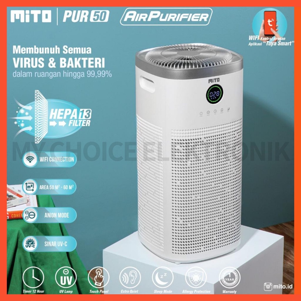 Mito Air Purifier 50 PUR50 UV-C, HEPA13, Anion, Anti-Alergy / PUR-50