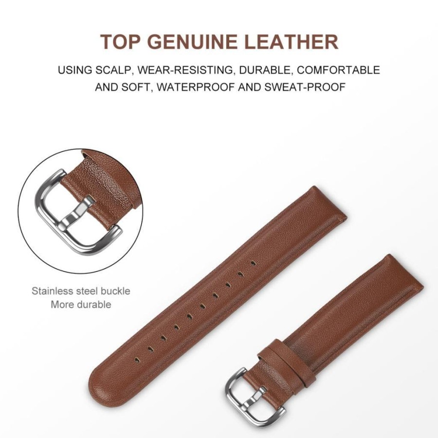 STRAP TALI JAM TANGAN - RUBBER STYLE GENUINE LEATHER ACTIVE 20MM - FOR HUAWEI WATCH GT 2 42mm