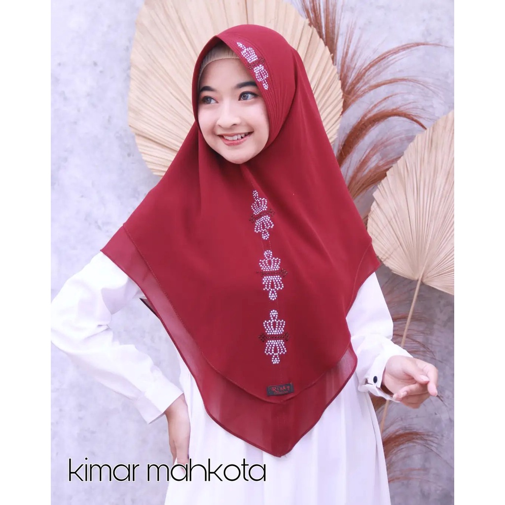 ORIGINAL BY RIZKY !! HIJAB PAYET MAHKOTA  KHIMAR CERUTY 2 LAYER BEST SELLER KHIMAR PAYET MAHKOTA