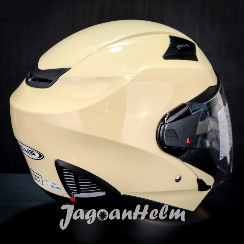 ZEUS HELM ZS611 | IVORY METALIC | SOLID ZS 611 Double Visor-3