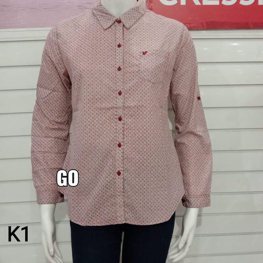 gos K CRESSIDA ATASAN KEMEJA/HEM Cewek Baju Wanita Kemeja Kasual Lengan Panjang