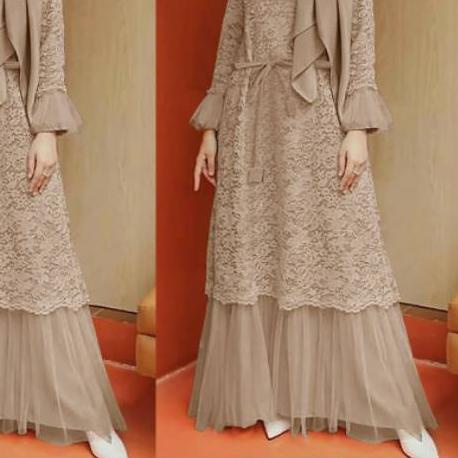 GAMIS MAXI AGNIA AGINA /GAMIS BRUKAT KOMBI TILE/GAMIS BRUKAT TIMBUL TERBARU SIZE S-M,L,XL,XXL