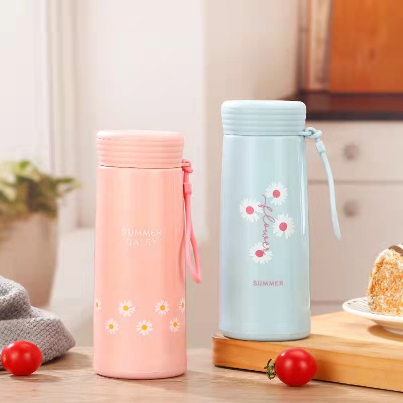 BOTOL MINUM KACA TUMBLR MOTIF DAISY &amp; DEER STAR WARNA