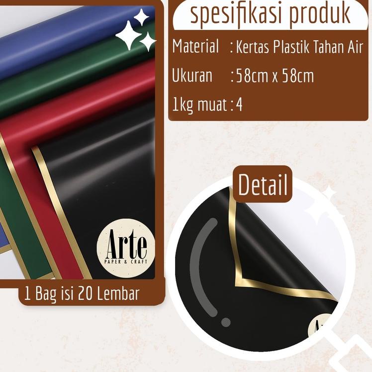 

20 Lembar Solid Gold Frame Bingkai List Kertas Buket Korea Cellophane Artificial Bunga Flower Wrapping Paper Bouquet Kado Arte Grosir Jakarta P.XXY-006