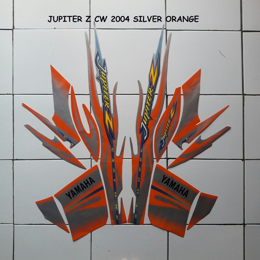 Striping Stiker Motor Yamaha Jupiter Z Cw 2004 Lis Silver Orange