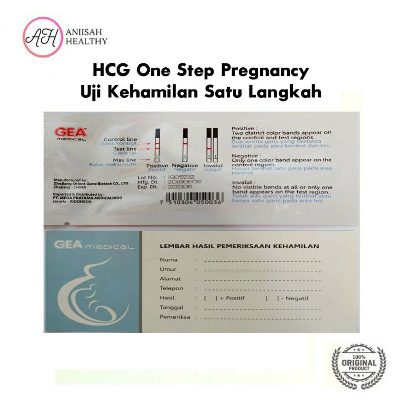 Test Kehamilan &gt; HCG One Step Pregnancy Strip Test &gt; Testpack &gt; Testpeck