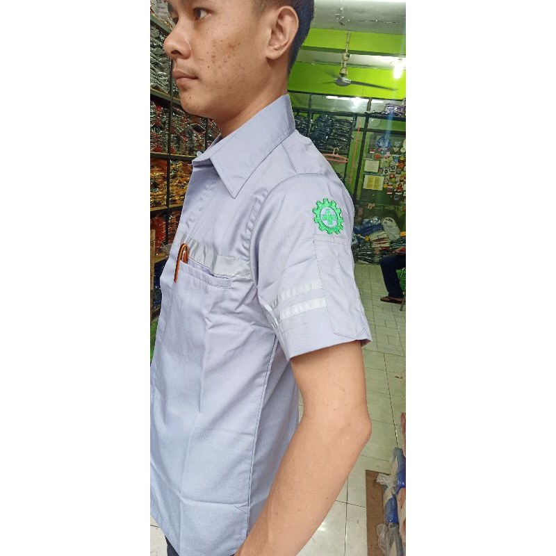 Atasan Wearpack tangan pendek/Baju kerja proyek/seragam safety/kemeja kerja lapangan/baju karyawan