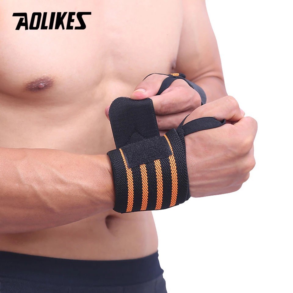 AOLIKES 1539 4 Stripe Wrist Support / Wristband / Wrist Wrap - Deker Pelindung Pergelangan Tangan