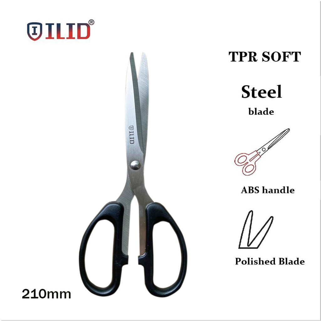 

ILID Gunting ABS Scissors stainless steel 210mm gagang simetris, ujung runcing IL-120178