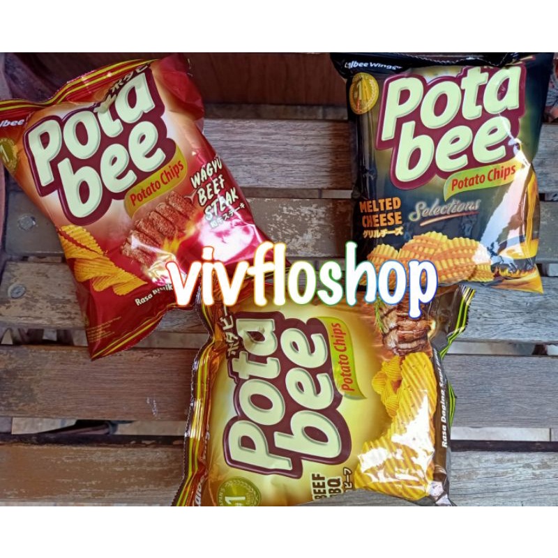 

Potabee Potato Chips (Wagyu Beef, Beef Bbq, Melted Cheese) Keripik Kentang Potabee