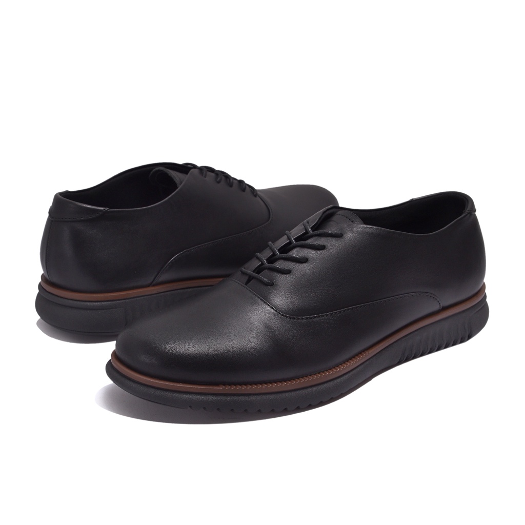 LONDON 2.0 FULL BLACK ORIGINAL x KENZIOS Sepatu Kulit Sapi Asli Hitam Pria Formal Pantofel Kerja Kantor Dinas Resmi Guru PNS Kantoran Pesta Undangan Wedding Kondangan Nikah Wisuda Casual Oxford Genuine Leather Footwear Big Size Jumbo Ukuran Besar 44 Keren