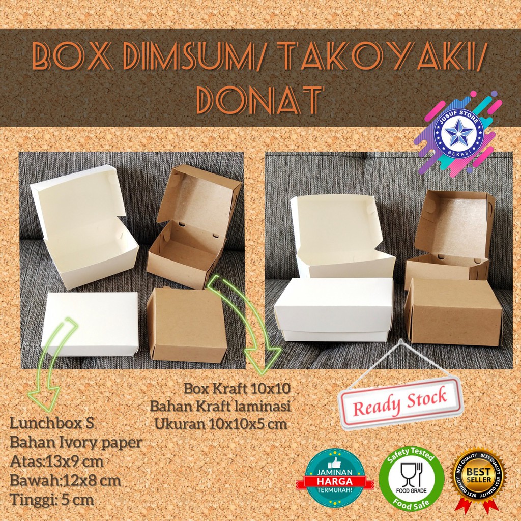 BOX GEPREK / HOTWING / TAKOYAKI / DIMSUM POLOS / LUNCH BOX UK.S @1pcs