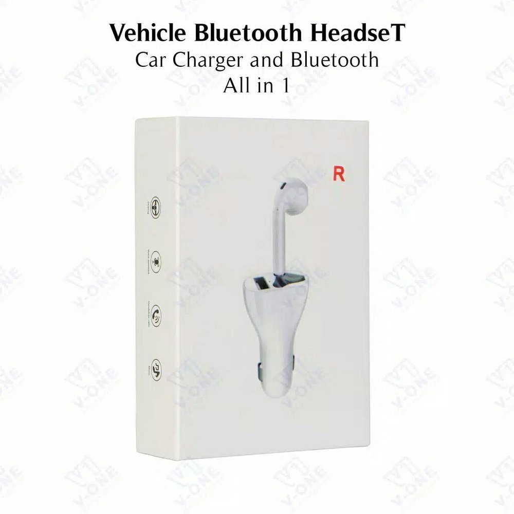 Car charger headset earphone bluetooth wireless 2in1 vehicle