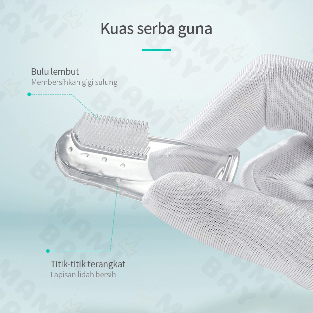 OKEYI sikat gigi anak bayi jari bahan silikon lembut finger toothbrush