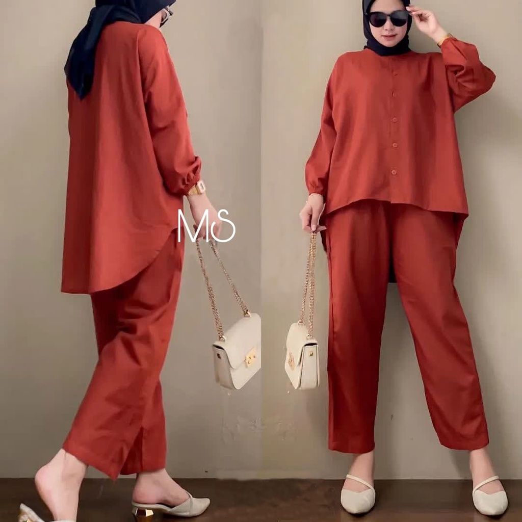 One set muslim Korean style/ Set Sayra / set baju muslimah terbaru / AG pakaian wanita busana muslim kekinian