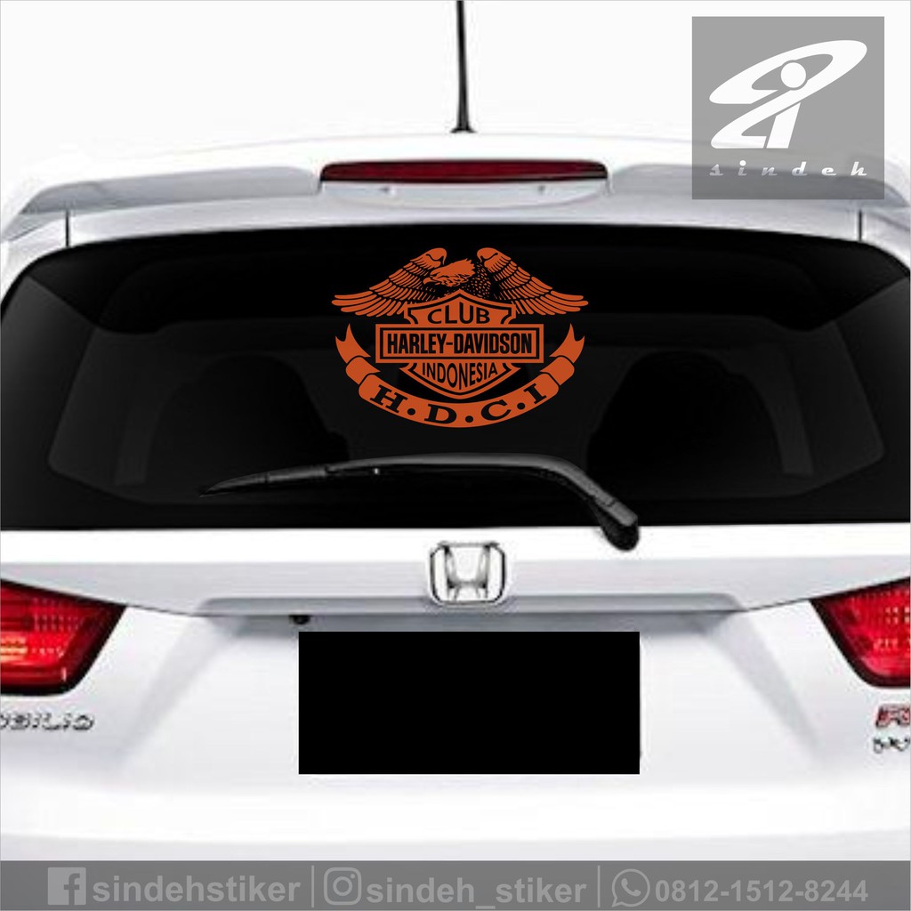 Stiker Mobil Harley Davidson Club Hdci Keren Cutting Sticker Mobil Kaca Stiker Body Top Shopee Indonesia