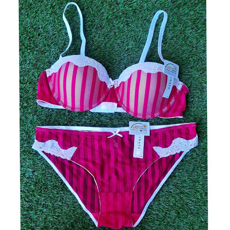 CC Rheto Bra set pink with panty // BH dan Celana Dalam CC