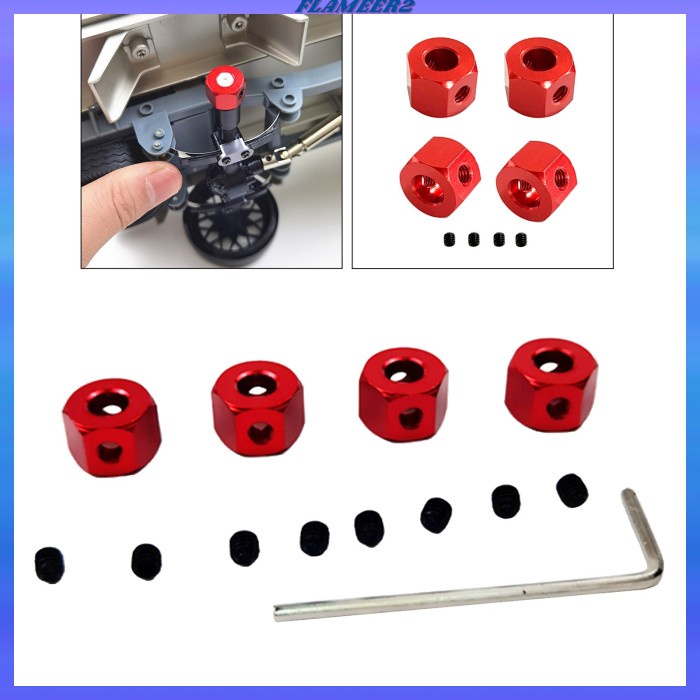 Jual Flameer2 4pcs Adapter Hub Hex 5mm Ke 12mm Untuk Wpl D12 1: 16 Rc Diskon
