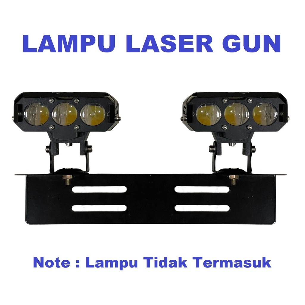 Dudukan Bracket Lampu LED Tembak Tatakan Braket Besi Breket Tanduk Bumper Plat Nomor Sorot Motor Universal Foglamp