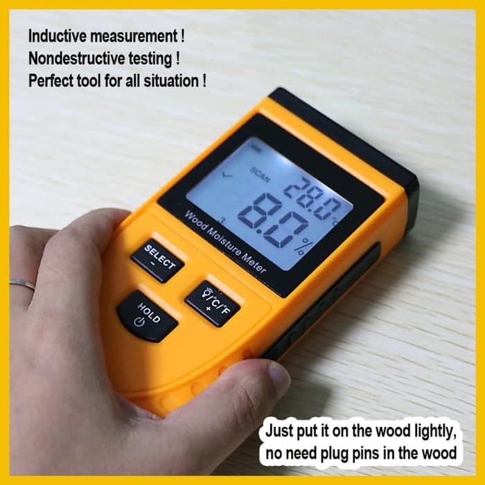 Benetech GM630 LCD Wood Moisture Meter Humidity Test Water Content Detector Tester Kelembaban Kayu