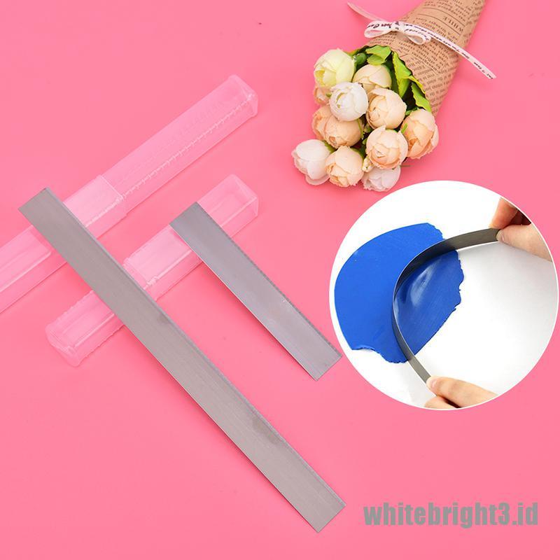 {white3} 2pcs 4&quot;/8&quot; Stainless Steel Cutters Blades Polymer Pottery Clay Cutting Tools Set