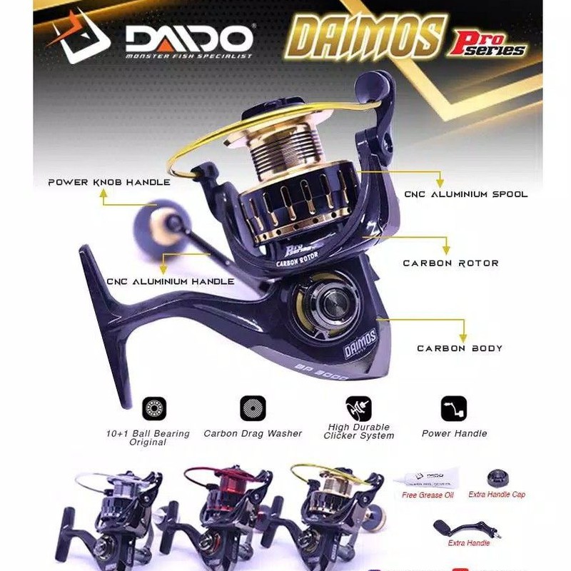 DAIDO REEL PANCING DAIMOS PRO SERIES 11 BEARING UKURAN 1000 - 6000 POWER HANDLE
