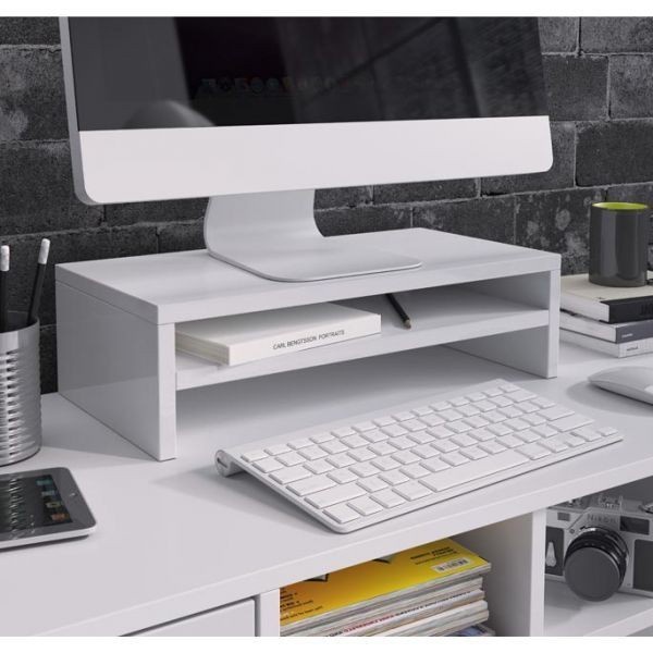 Wood Rack Monitor stand - Hitam / Putih