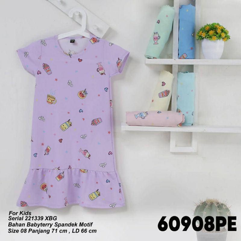 DRESS LEMONE DASTER ANAK sz 8 baby Terry 60908BK