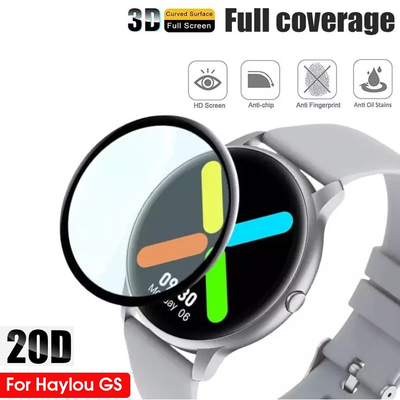 Pelindung Layar Tempered Glass 3D Curved Transparan Anti Sidik Jari Untuk Smartwatch Xiaomi Haylou GS