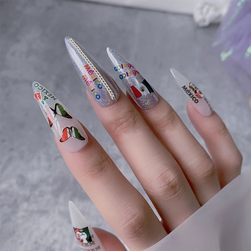 Siy 6 / 12pcs Stiker Kuku 3d Motif Kartun Untuk Nail Art