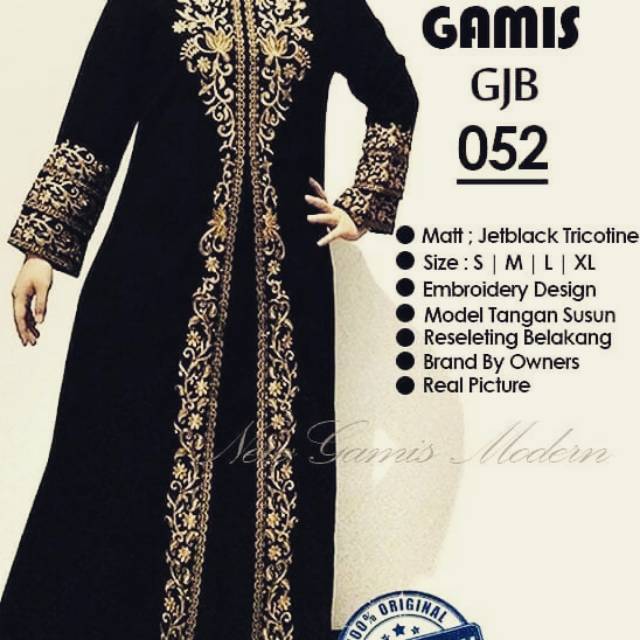 Mumtaz Gamis Bordir Terbaru, Gamis Hitam, Gamis Pesta, Gamis Syar'i - Hitam, S elegan