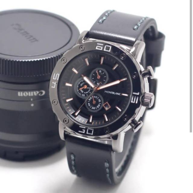 Jam Tangan Montblanc Tanggal Aktif Tali Kulit