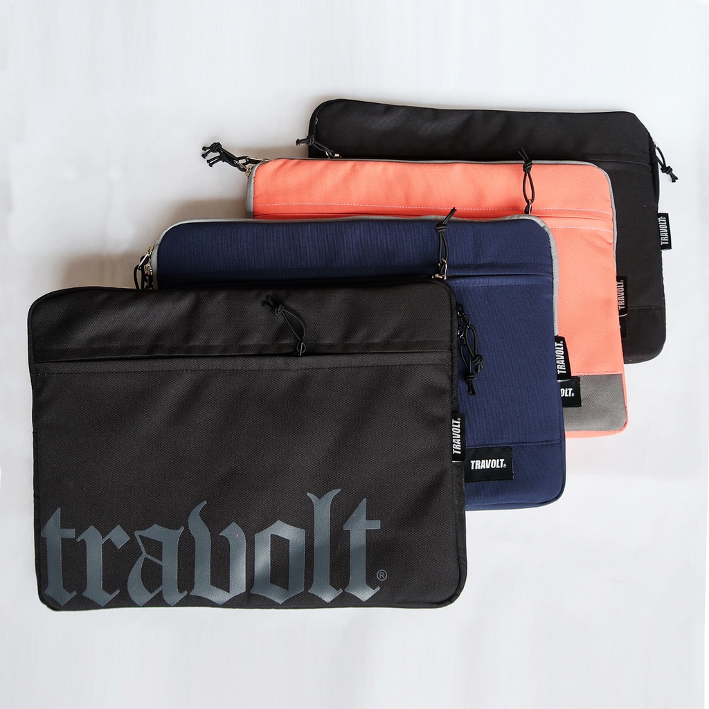 Laptop Case - Travolt - Tempat Laptop - Tas Laptop - Navy - Black - Peach