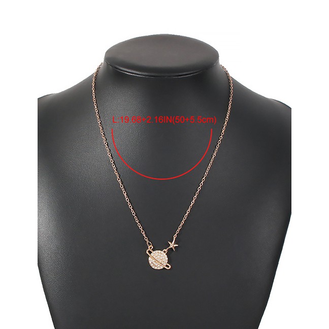 LRC Kalung Fashion Gold Color Alloy Diamond Earth P85720