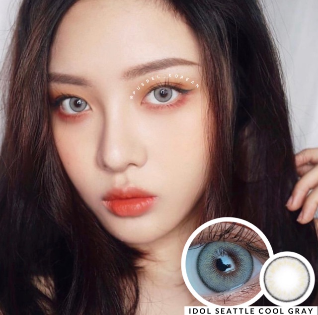 Softlens idol seattle cool gray honey brown marine blue tropical green ori korea