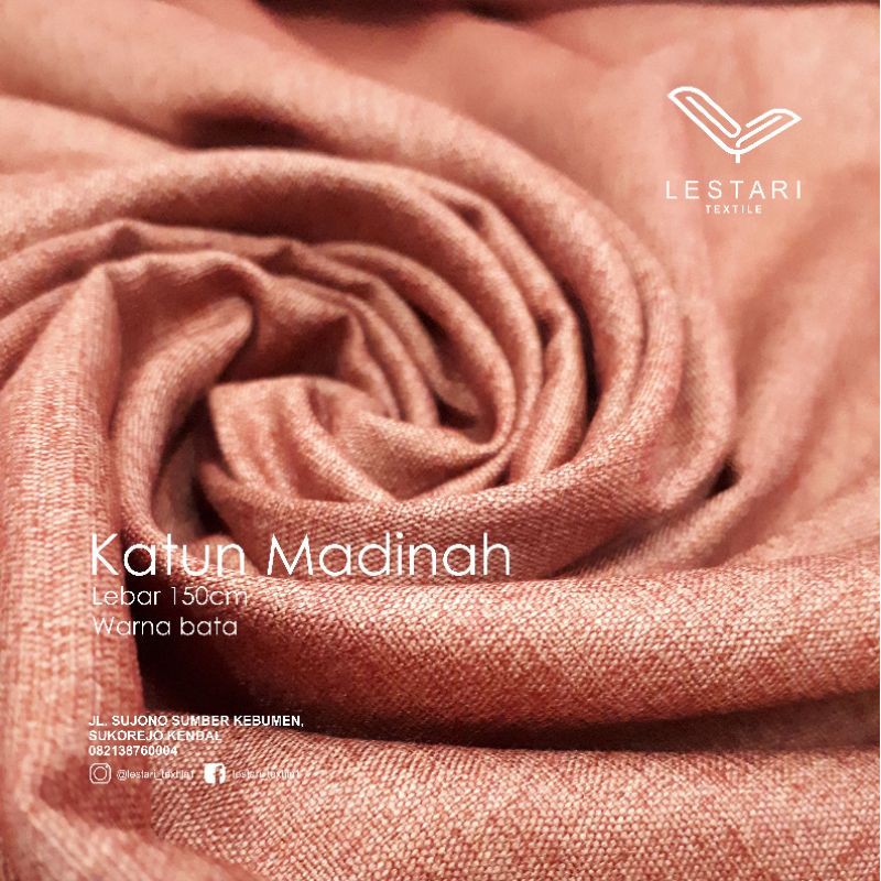 kain katun/cotton madinah fodu merah bata